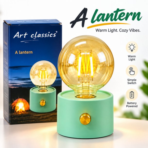 Vintage Edition LED Bulb Night Light – Rechargeable Cordless Art Classics Table Lamp with Dimmable Rotary Knob & Warm Ambient Glow for Bedroom & Home Decor