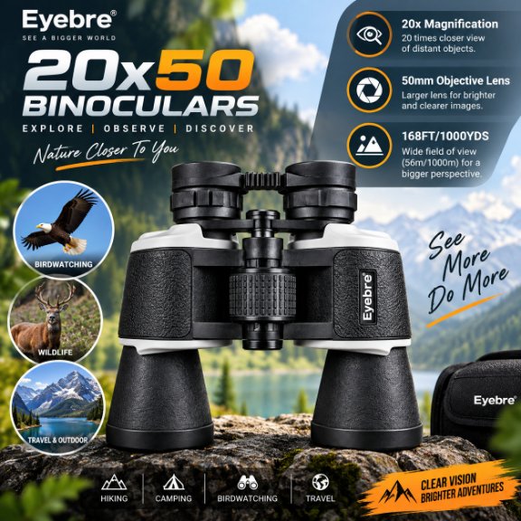 Eyebre 20×50 High Power Long Range Binocular