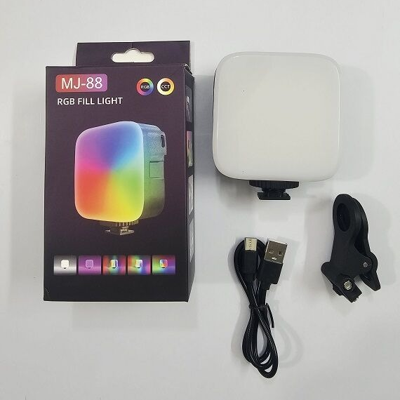 MJ-88 RGB Fill Light – Adjustable Brightness, Touch Control, RGB Colors