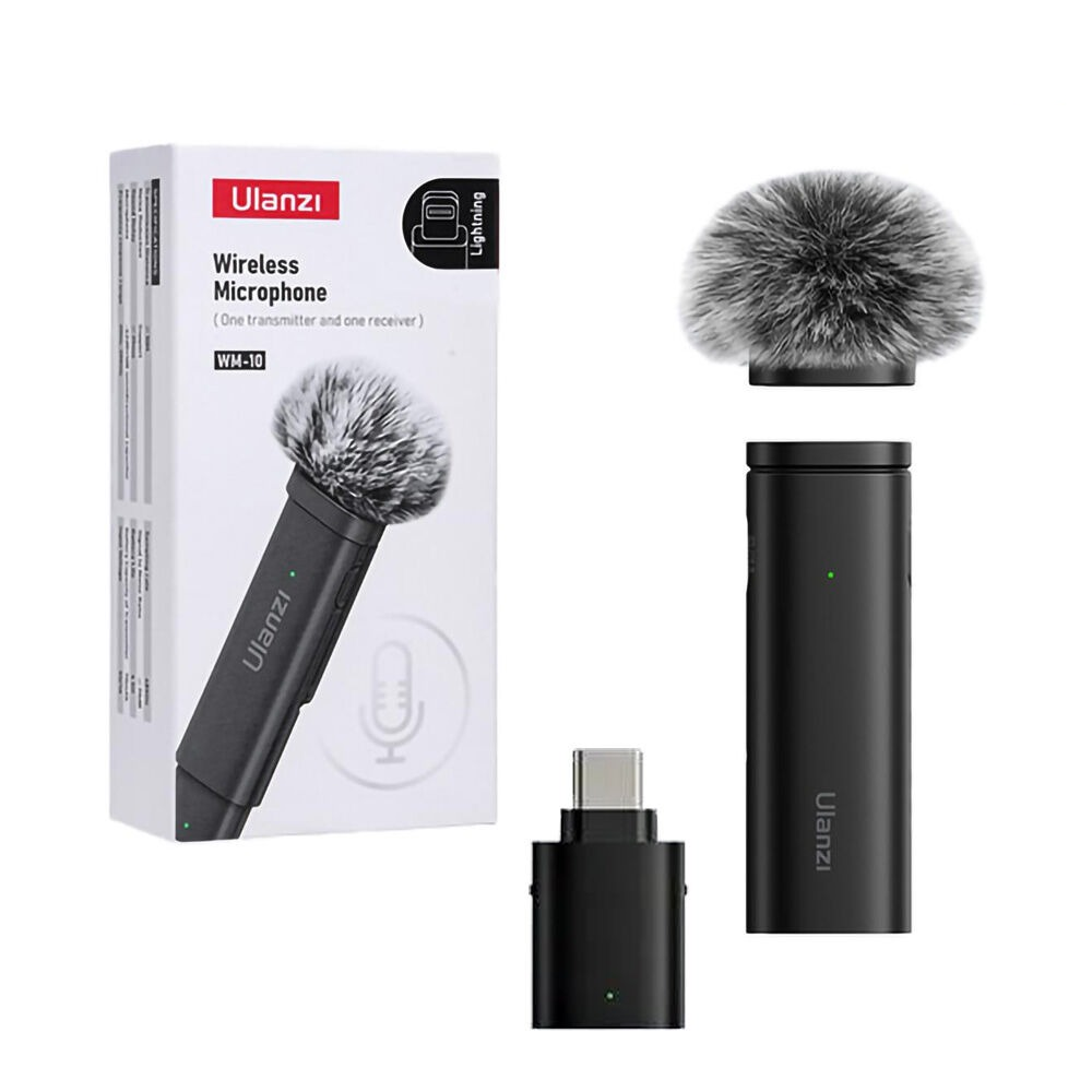 Ulanzi WM – 10 Wireless Clip – on Microphone for Smartphone or Tablet